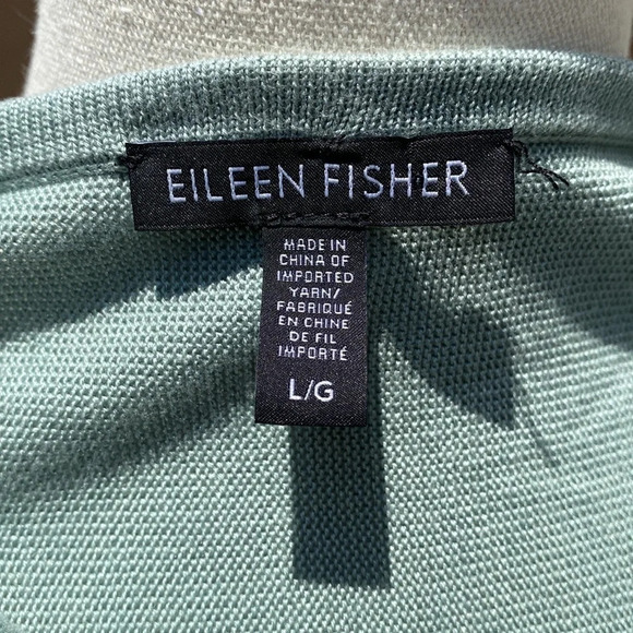 Eileen Fisher Short Sleeve Top in Seafoam Green Tencel & silk size large - Picture 11 of 11
